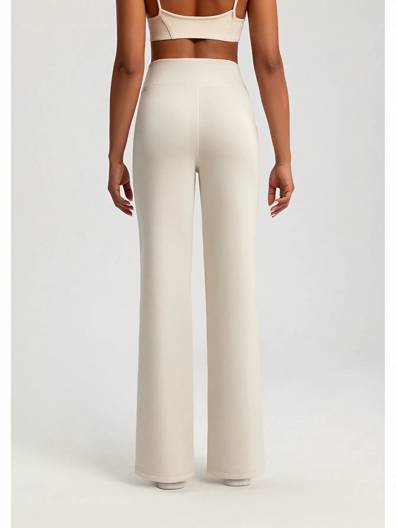 High Waisted Drawstring Wide Leg Yoga Pants