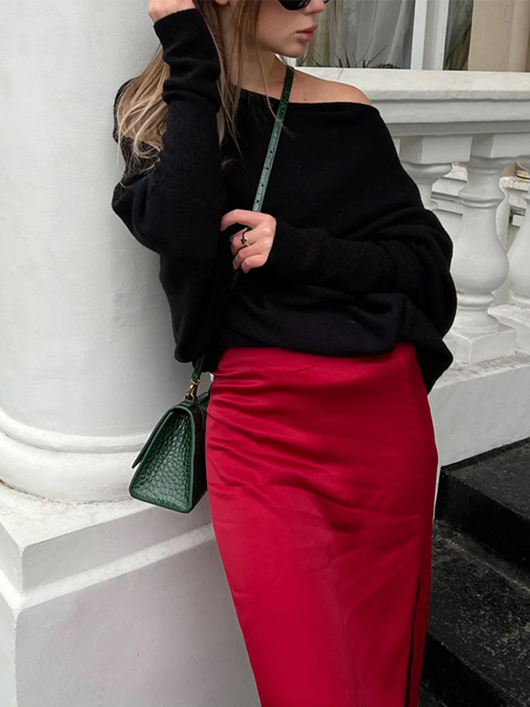 Solid Color Minimalist Pullover Sweater-ray