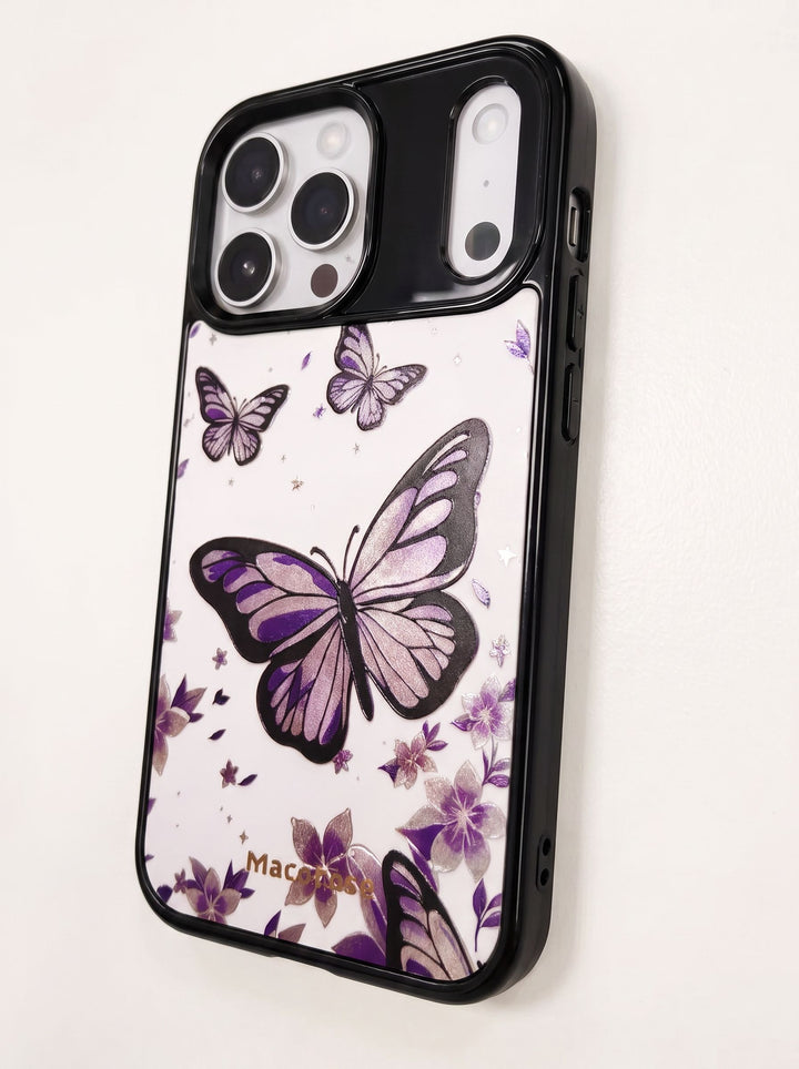 Purple Butterfly and Flower Pattern Phone Case
