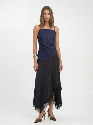 Urban Revivo Asyemmetric Denim Cami Top-Blue