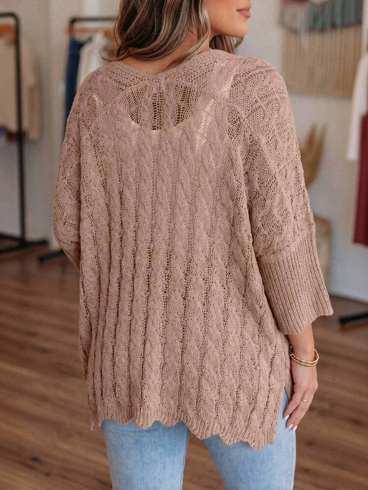 Cozy Cable Knit Open Cardigan