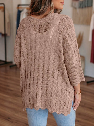 Cozy Cable Knit Open Cardigan