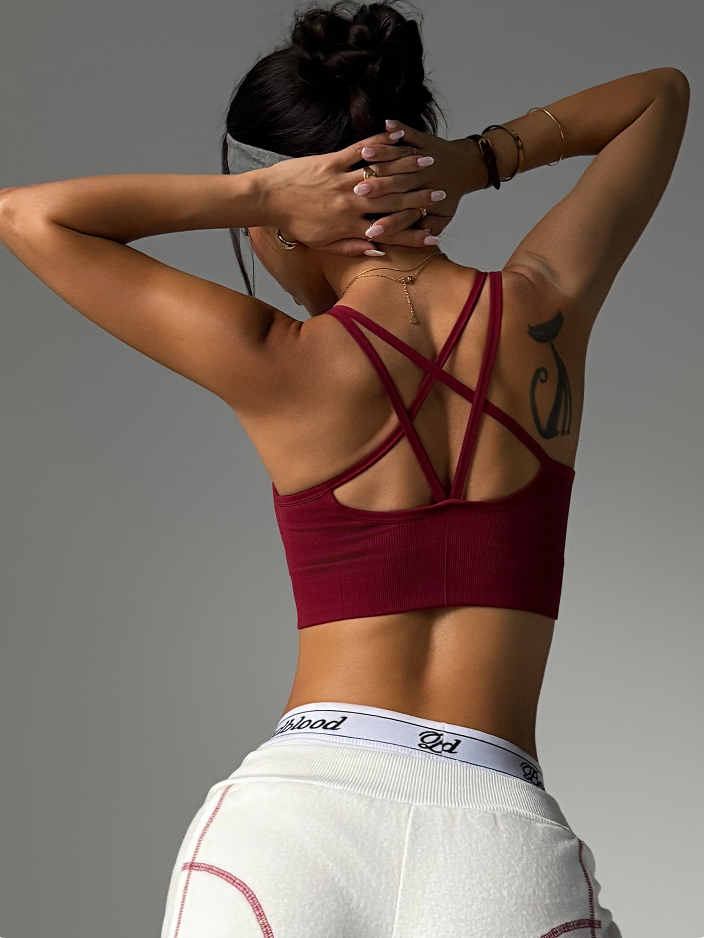 Dual-Strap Breathable Athletic Sports Bra-Multicolor