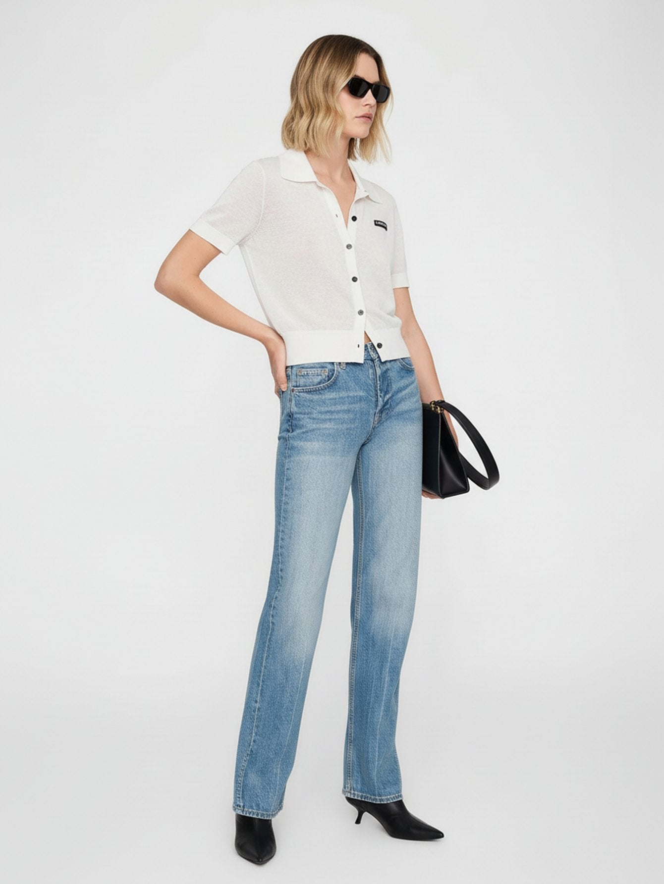 Linen Blend Cropped Cardigan