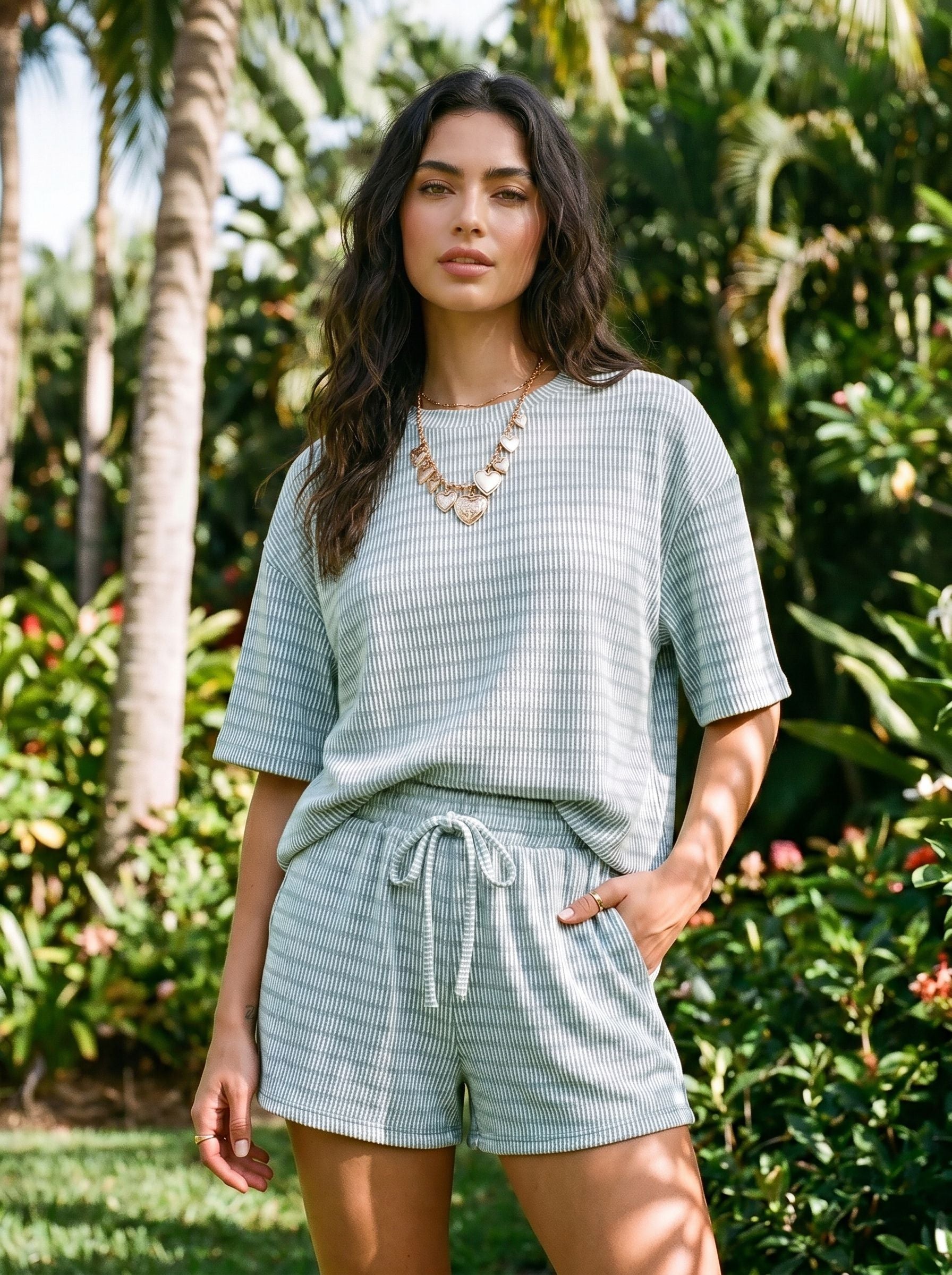 Cozy Ribbed Knit Short Set