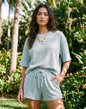 Cozy Ribbed Knit Short Set