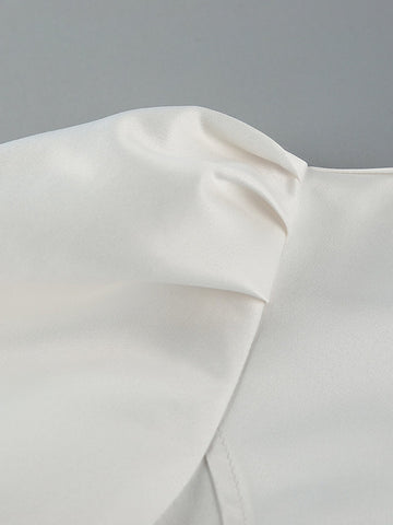 Puff Sleeve Fitted Button Down Shirt