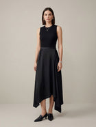 Paneled Asymmetrical Midi Dress
