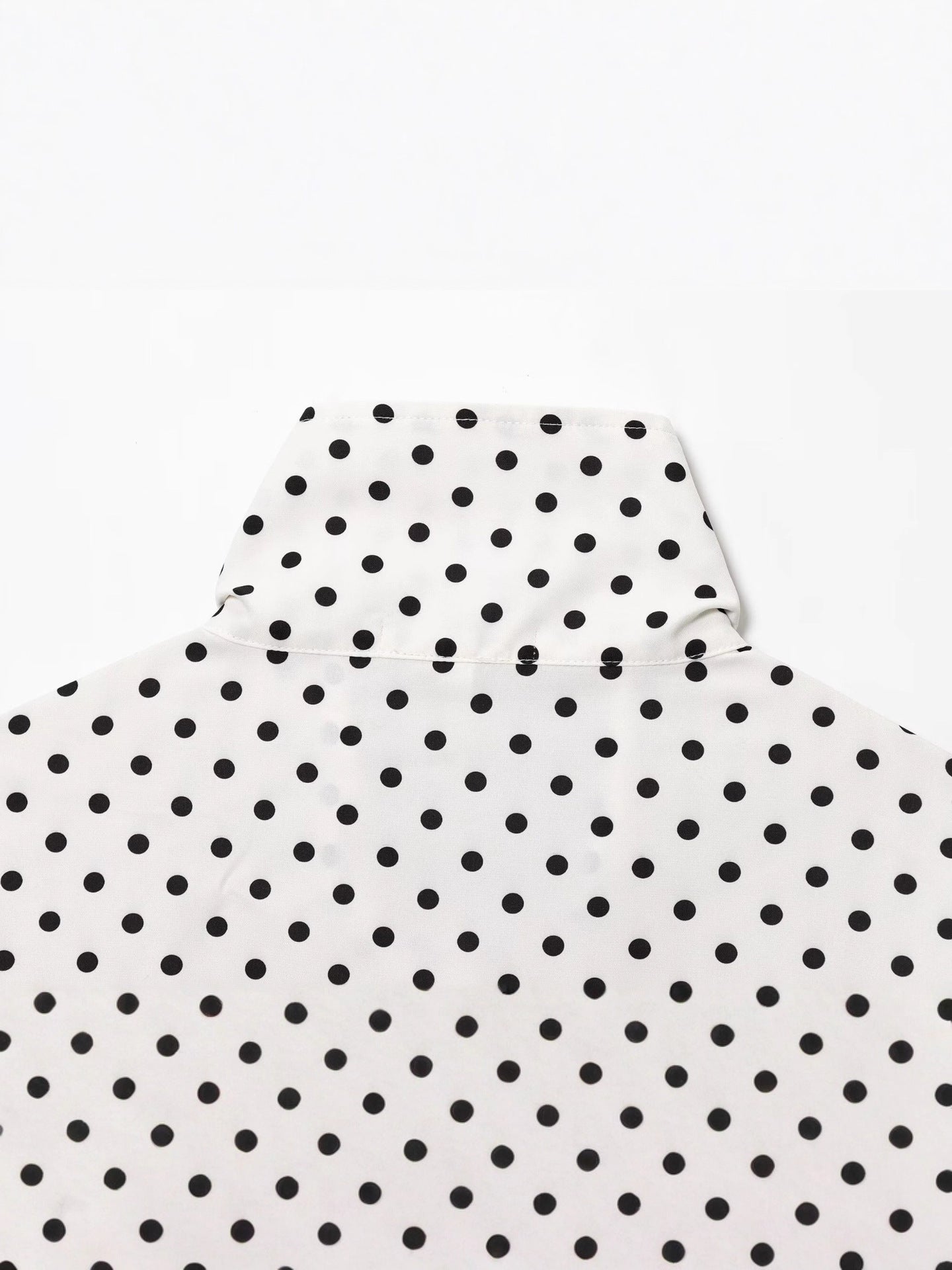 Polka Dot Cropped Stand Collar Jacket