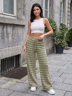 Comfy Striped Drawstring Wide Leg Pants