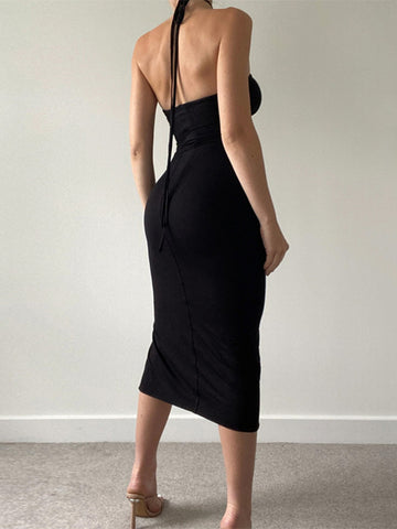 Strapless High Slit Beach Maxi Dress