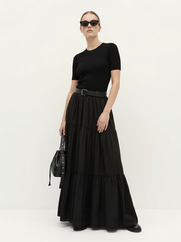 Paneled Maxi Length Dress