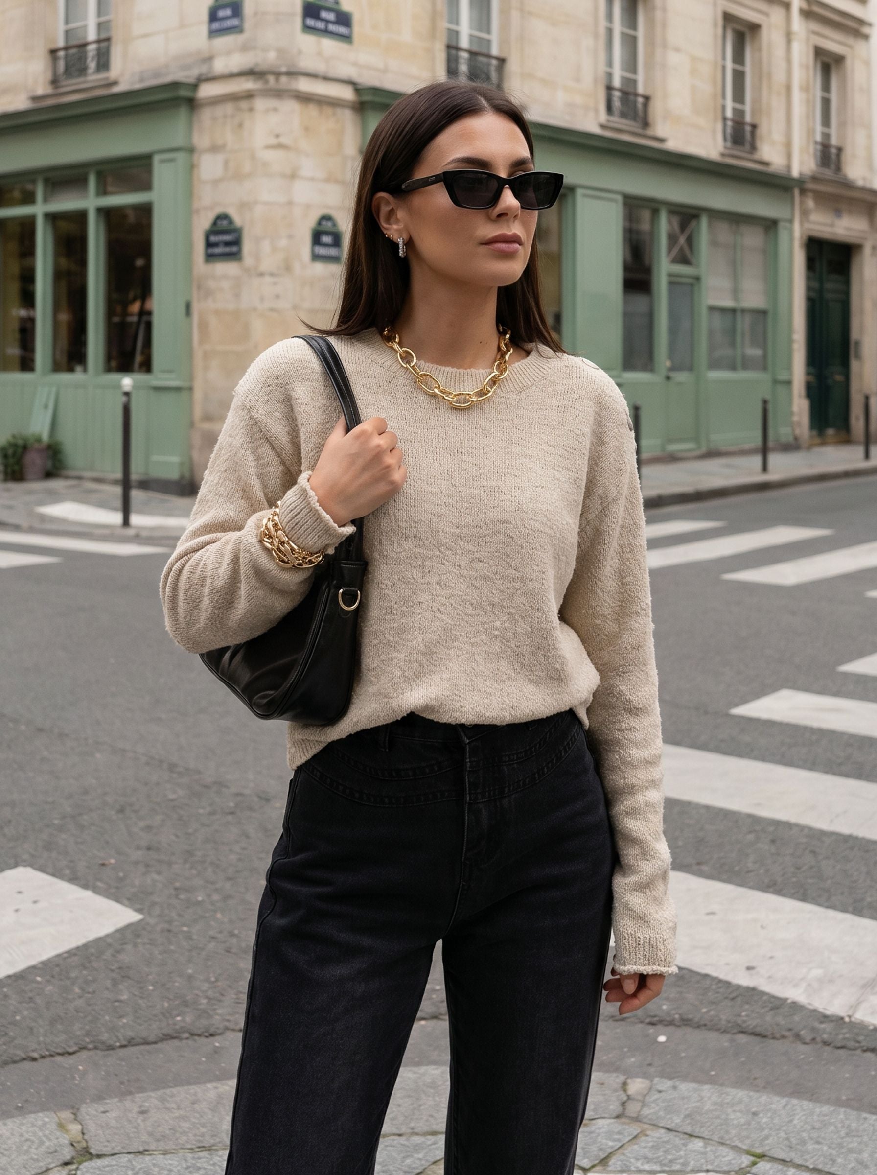 Cozy Oversized Crewneck Knit Sweater
