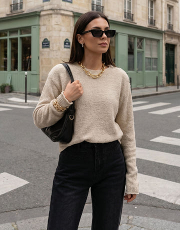 Cozy Oversized Crewneck Knit Sweater