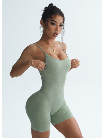 Slim Fit Straps Yoga Jumpsuit