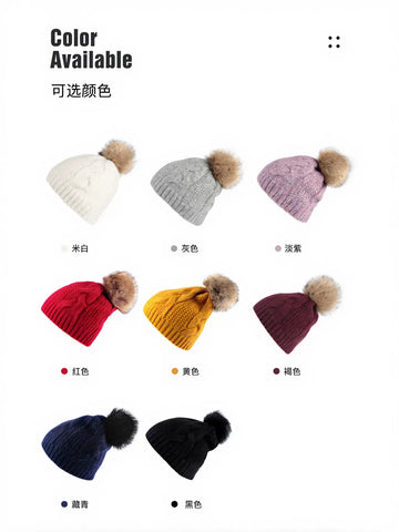 Cozy Cable Knit Pom Beanie
