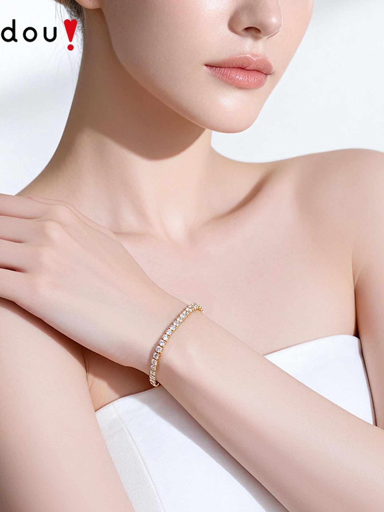 Dainty Gold Cubic Zirconia Tennis Bracelet