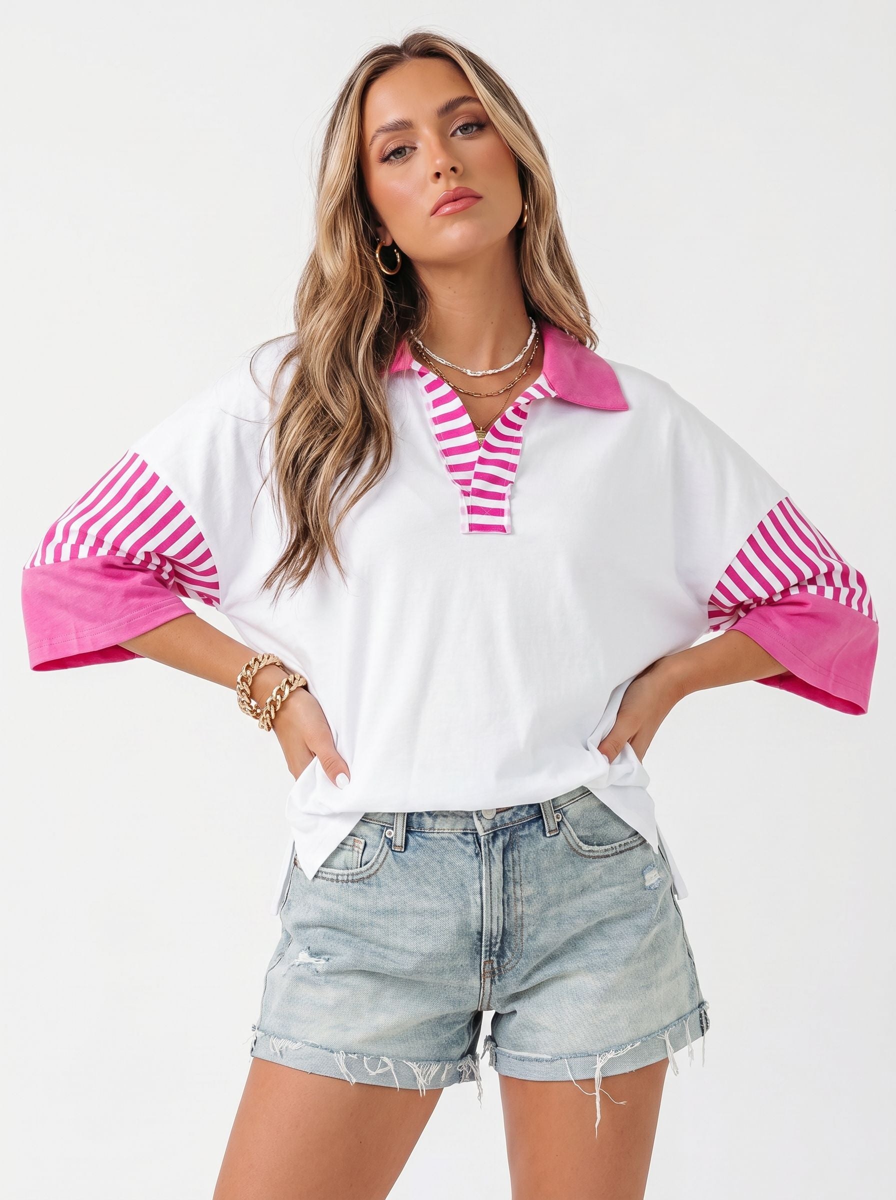 Glitter Embroidered Short Sleeve T-Shirt