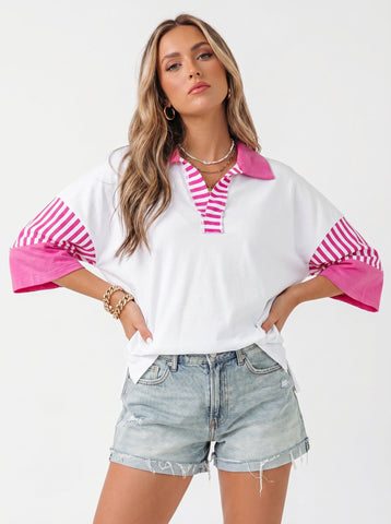 Glitter Embroidered Short Sleeve T-Shirt