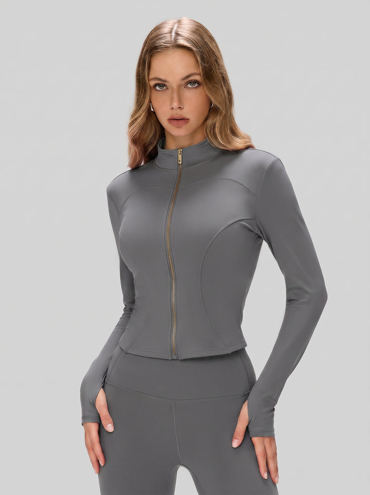 Slim Fit Thumbhole Yoga Jacket