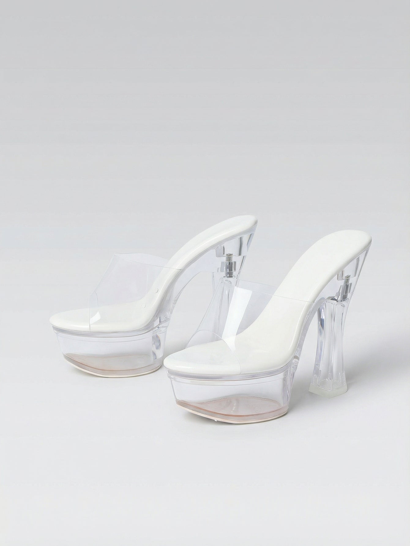 Clear PVC Open-Toe Platform Heel Nightclub High Heel