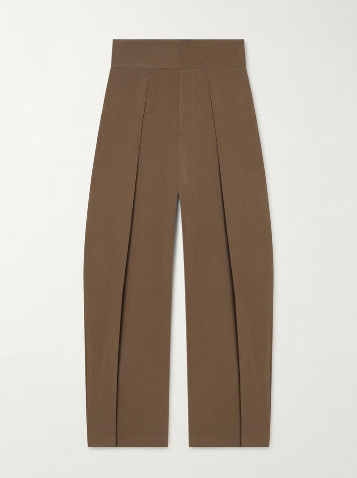 High Waisted Pinstripe Wide Leg Trousers