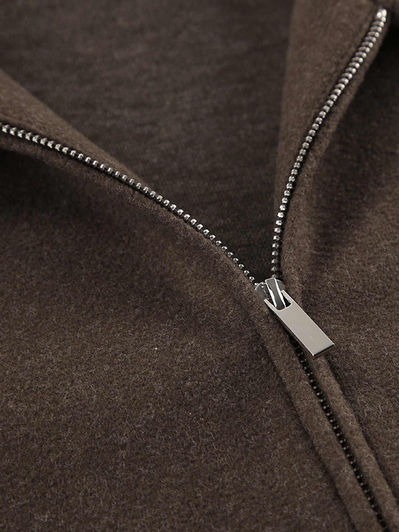 Cropped Minimalist Brown Wool Jacket
