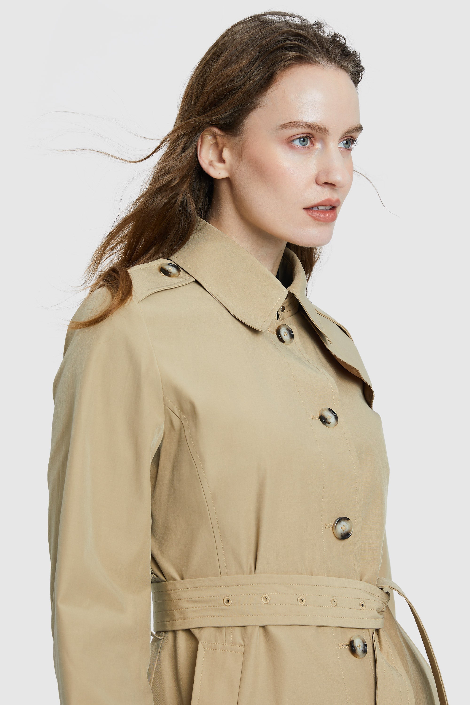 Classic Belted Double Breasted Trench Coat