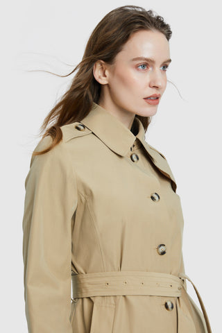 Classic Belted Double Breasted Trench Coat