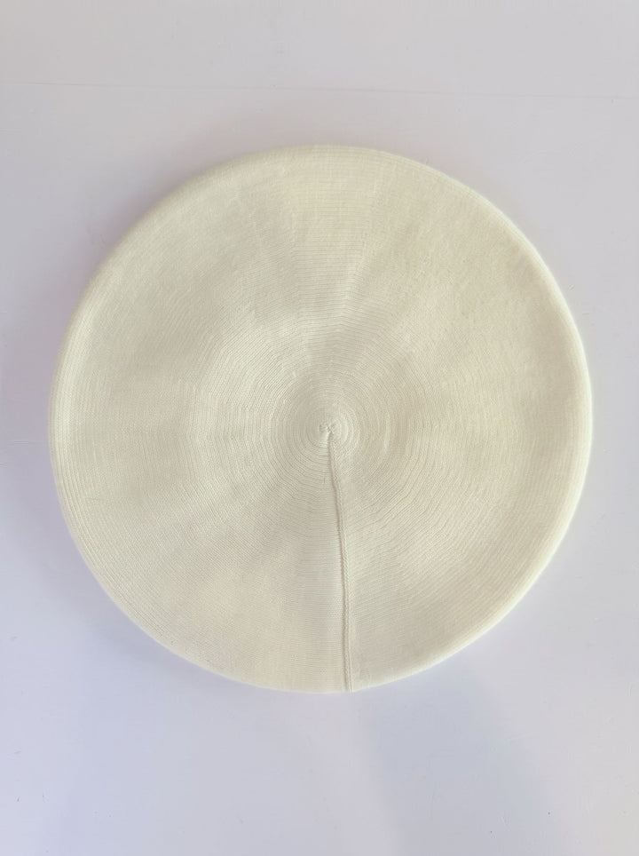 Minimalist Khaki Knit Beret Hat