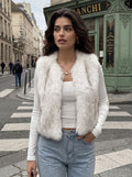 Cozy Plush White Faux Fur Vest