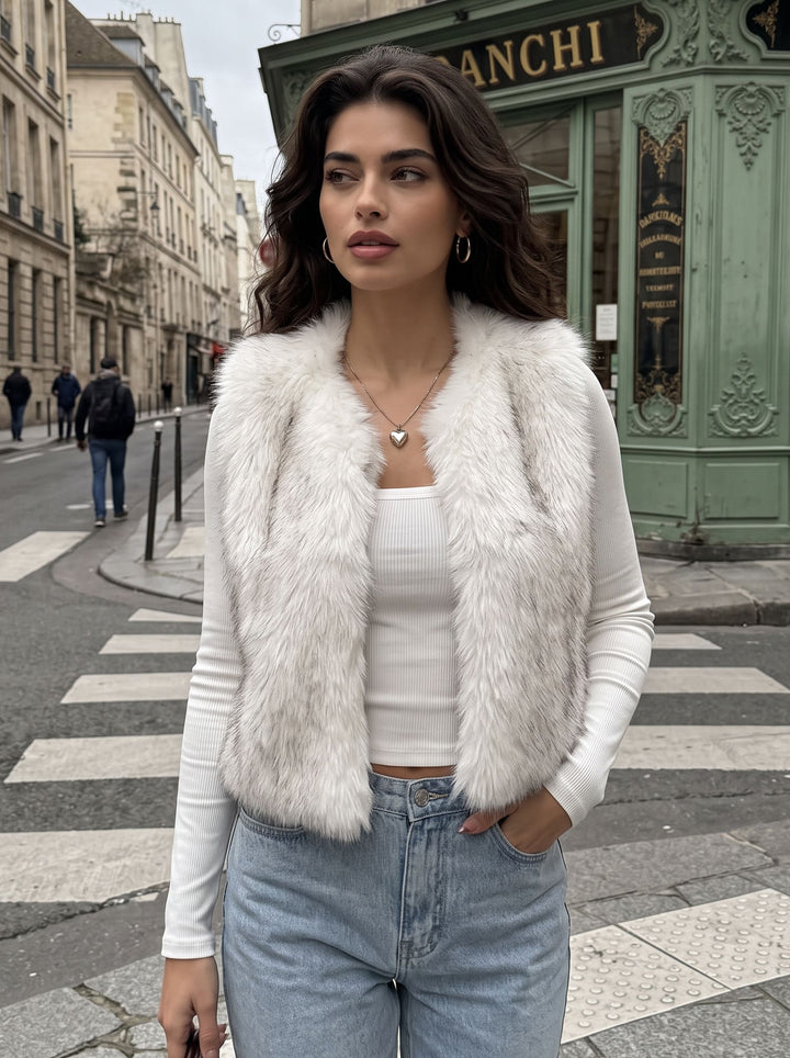 Cozy Plush White Faux Fur Vest