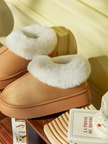 Cozy Plush Platform Suede Ankle Boots