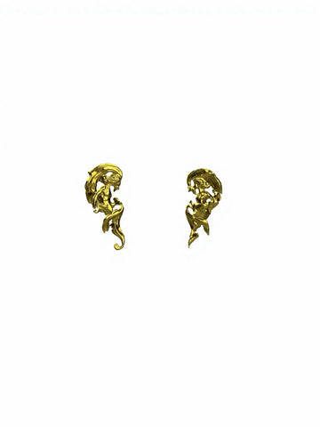 Abstract Sculptural Gold Statement Earrings