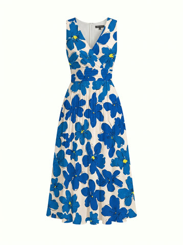 CORINNE
Floral Print V Neck A Line Midi Dress