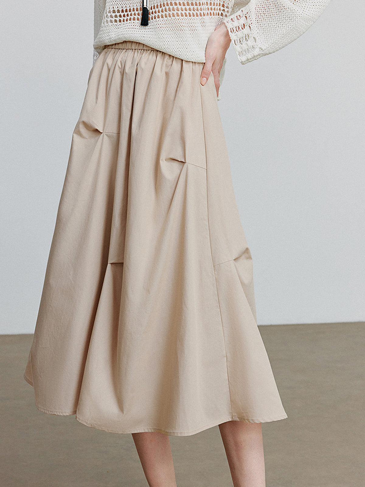 High-Waisted Draped Modern Maxi Skirt