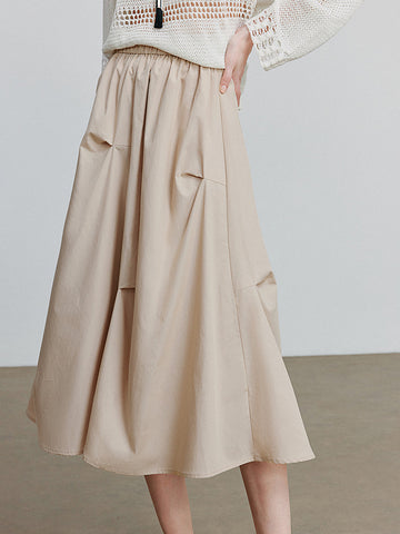 High-Waisted Draped Modern Maxi Skirt