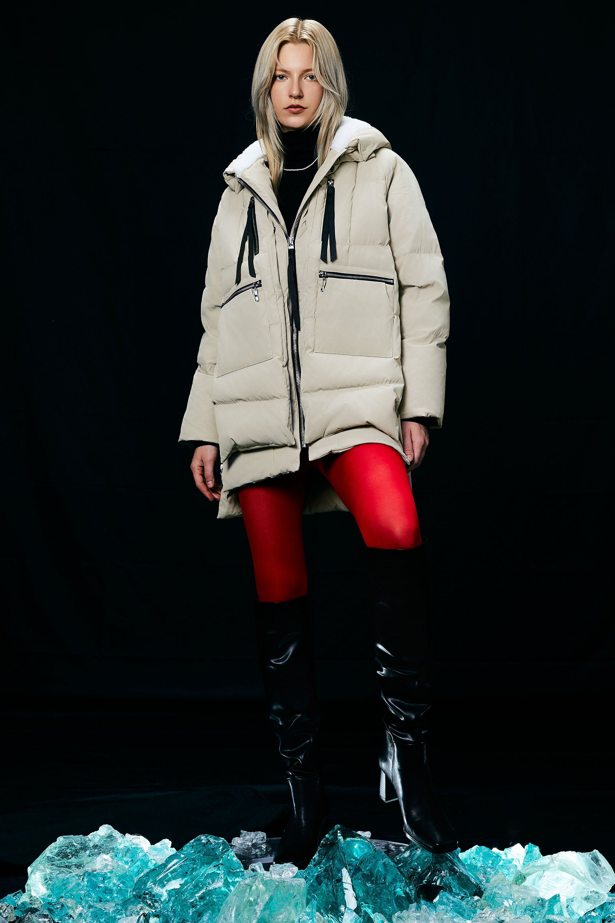 Fleece Lined Hooded Puffer Jacket