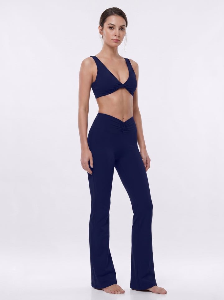 Crop Top Flare Leggings Athletic Set