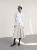 Ruched Waist Button Down Shirt
