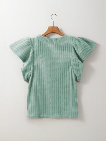 Relaxed Fit Flutter Sleeve Blouse