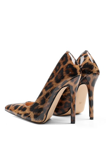 Leopard Print Pointed Toe High Heels