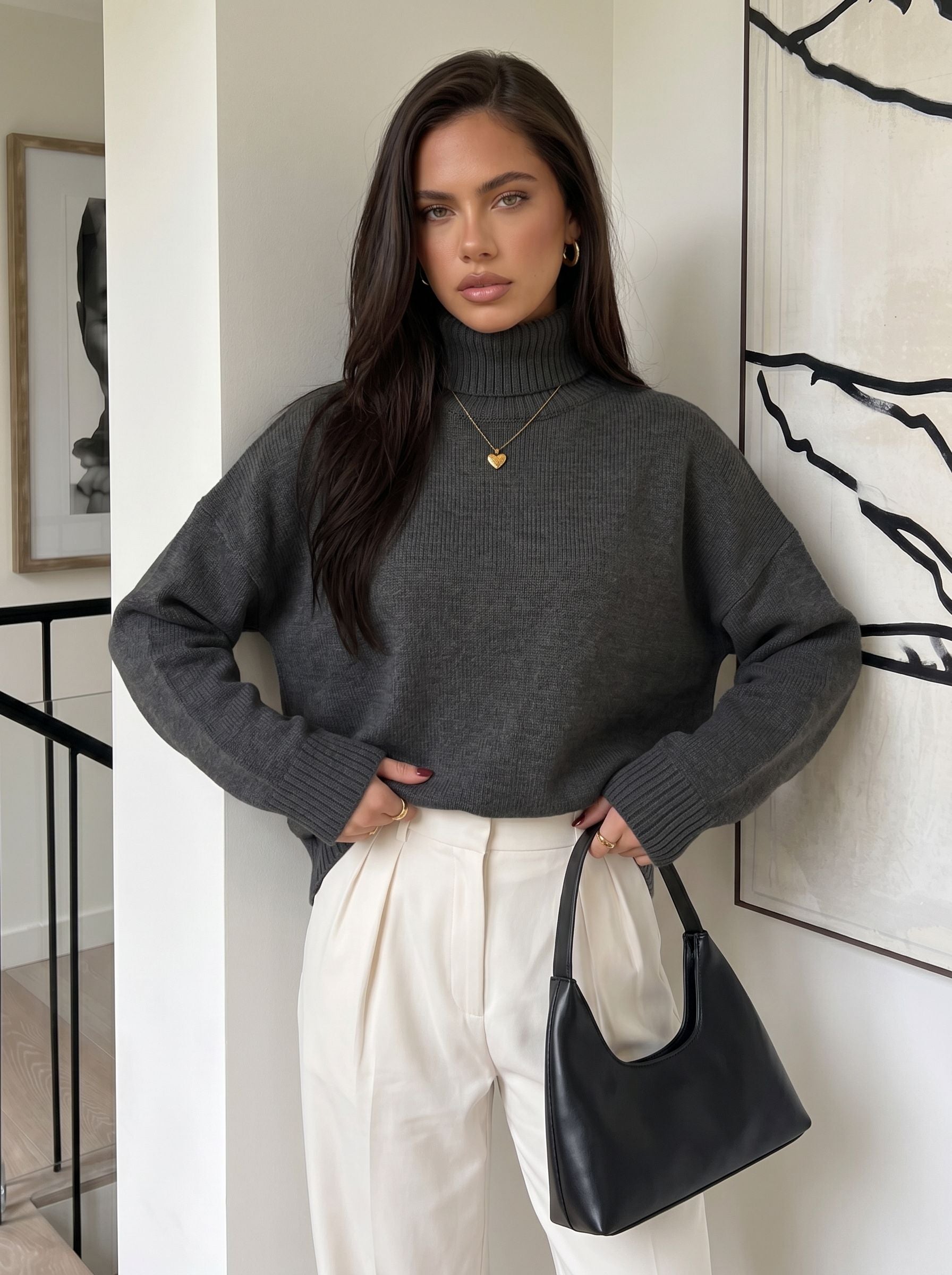Cozy Oversized Mock Neck Sweater