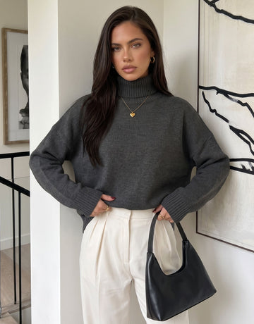 Cozy Oversized Mock Neck Sweater