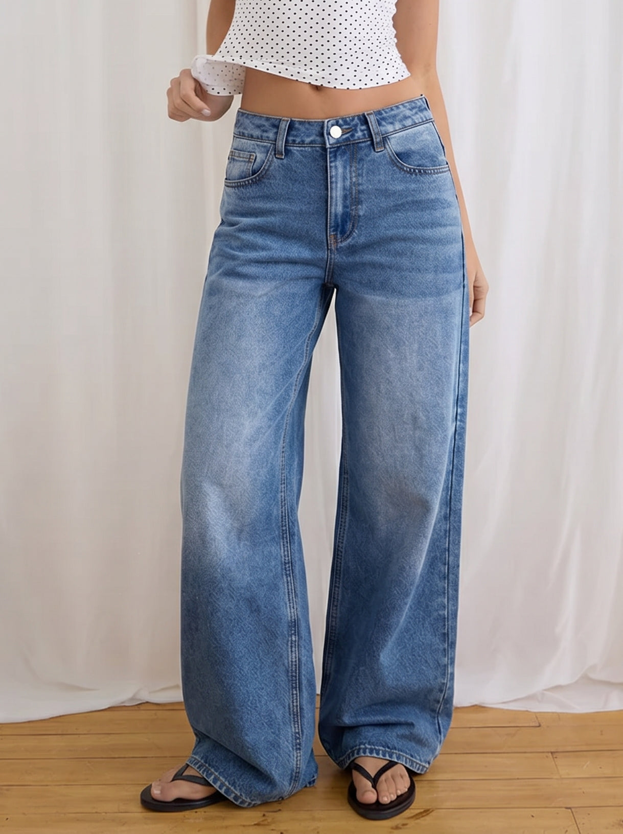 High Rise Wide Leg Jeans