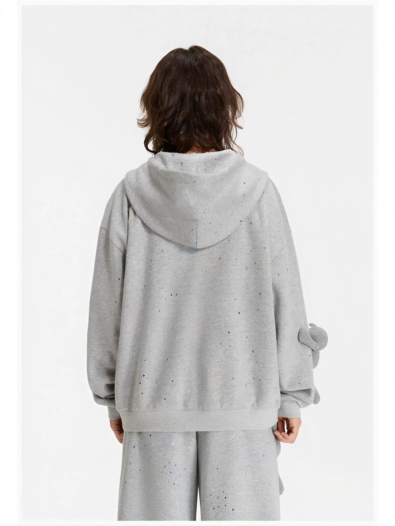 Glittery Fleece Zip Up Hooded Jacket