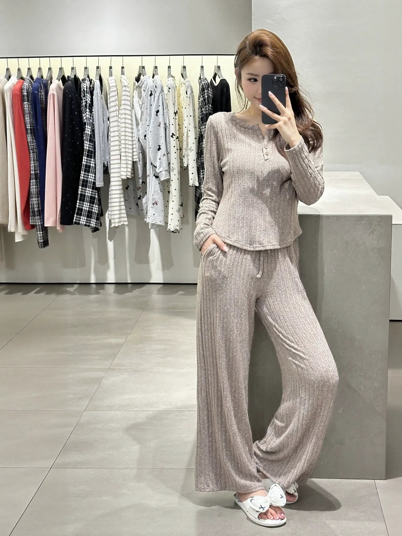 Soft Ribbed Knit Loungewear Set