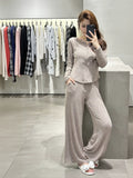 Soft Ribbed Knit Loungewear Set