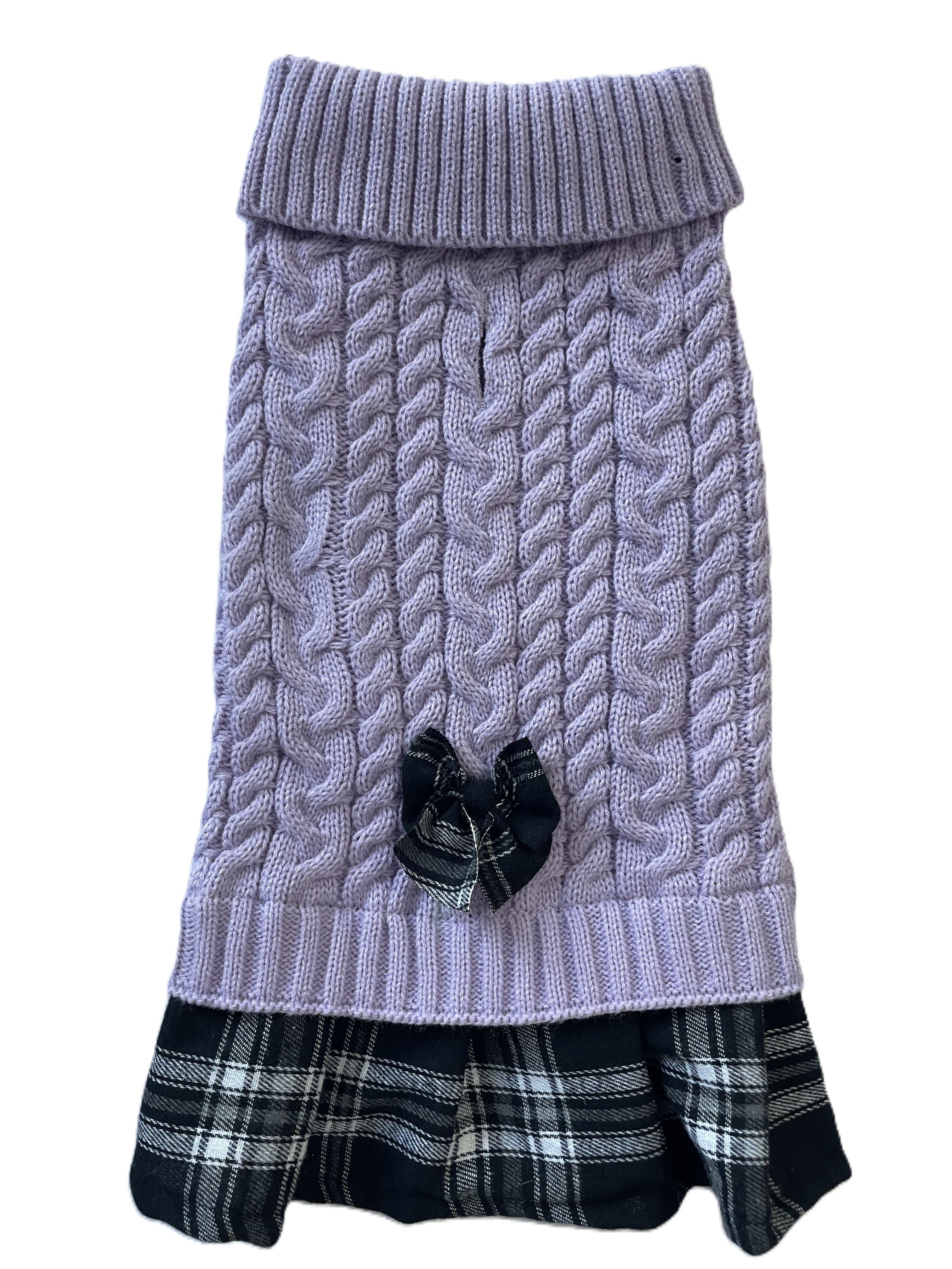 Cozy Cable Knit Dog Sweater Dress