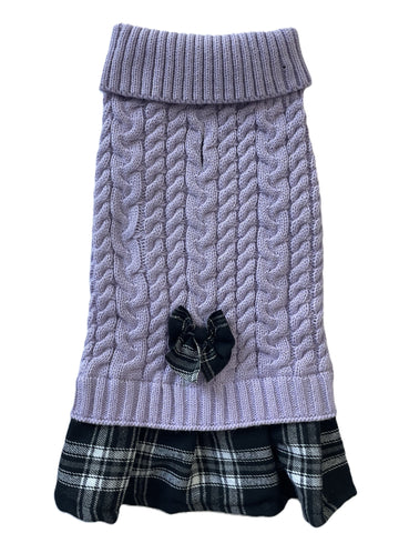 Cozy Cable Knit Dog Sweater Dress